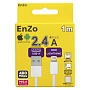 Кабель EnZo USB 2.0 Type-А Lightning плетеный белый 1м, AL12-BB1