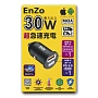 Автомобильное зарядное устройство EnZo GaN PRO USB Type-C+А 30W DC12/24V PD/QC черный, ACH-115