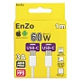 Кабель EnZo USB Type-C USB Type-C плетеный белый 1м, CC60W-BW1