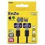 Кабель EnZo USB Type-C USB Type-C плетеный черный 1м, CC60W-BB1
