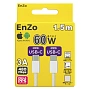 Кабель EnZo USB Type-C USB Type-C плетеный белый 1.5м, CC60W-BB1.5