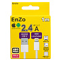 Кабель EnZo USB 2.0 Type-А Lightning плетеный белый 1м