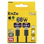 Кабель EnZo USB Type-C USB Type-C плетеный черный 2м, CC60W-BB2
