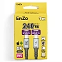 Кабель EnZo USB 4.0 Type-C Type-C плетеный черный 1м, CC240-BB40Gb1M