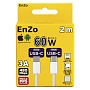 Кабель EnZo USB Type-C USB Type-C плетеный белый 2м, CC60W-BW2